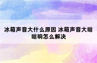 冰箱声音大什么原因 冰箱声音大嗡嗡响怎么解决